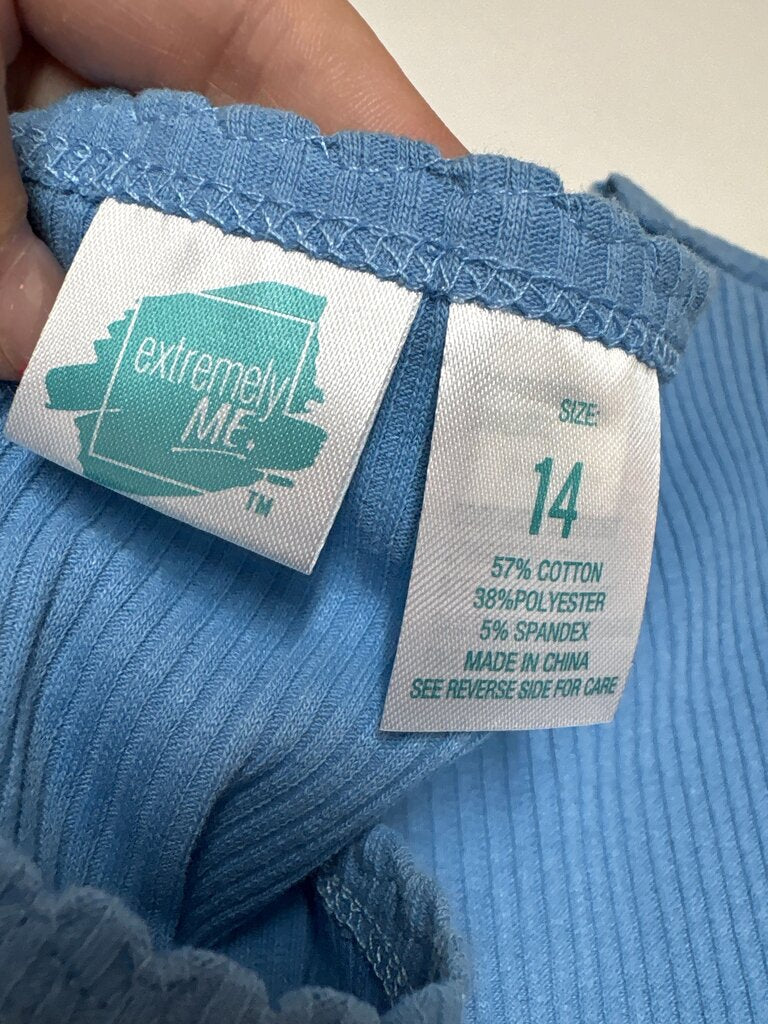 Extremely Me Blue Ribbed Top