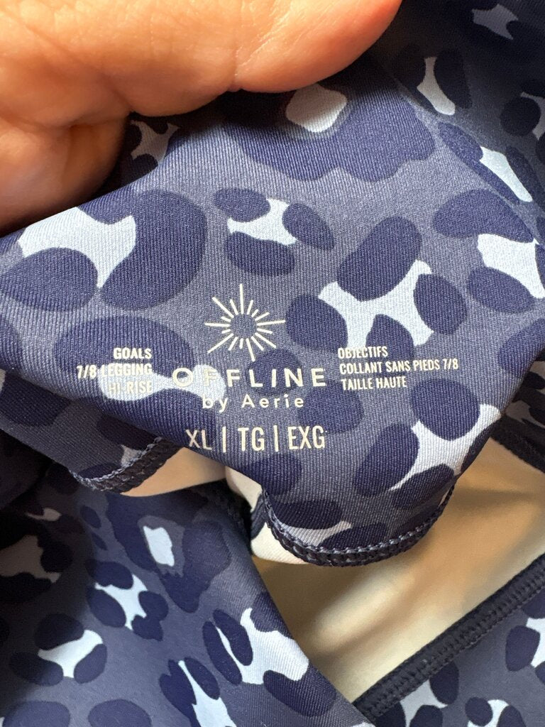 Aerie Offline 7/8 Legging in Blue Leopard Print