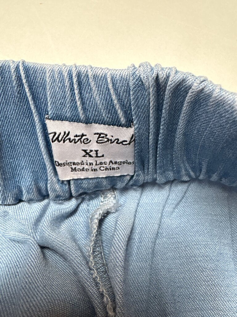 White Birch Light Blue Denim Shorts