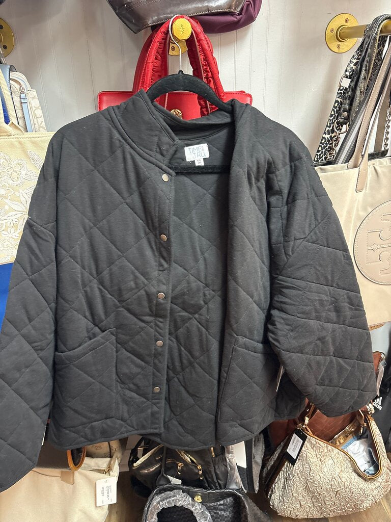 TIME AND TRU Black Quilted Jacket