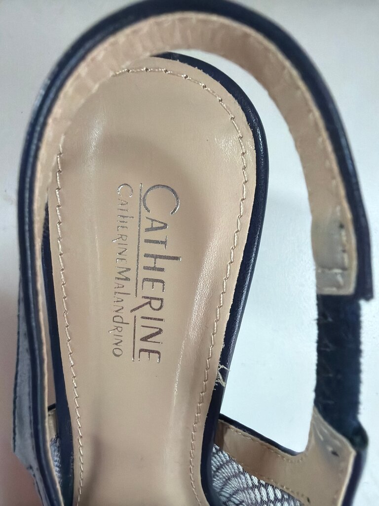 Catherine Malandrino Navy Mesh Heels