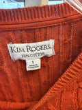 Kim Rogers 100% Cotton Orange Sweater