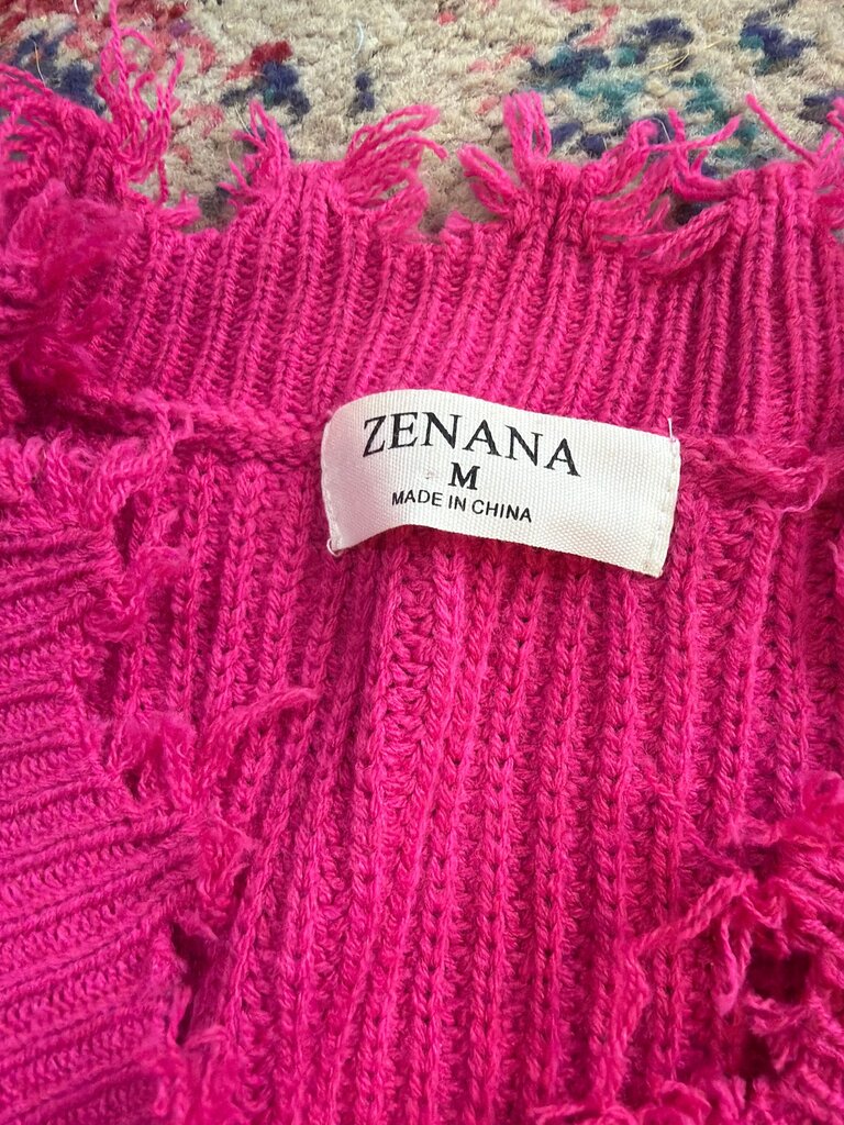 Zenana Pink Knit Sweater