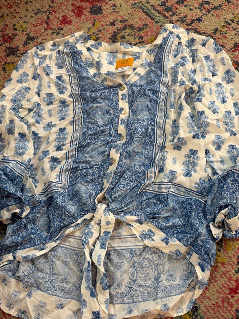Ruby Rd. Women's Blue Patterned Blouse
