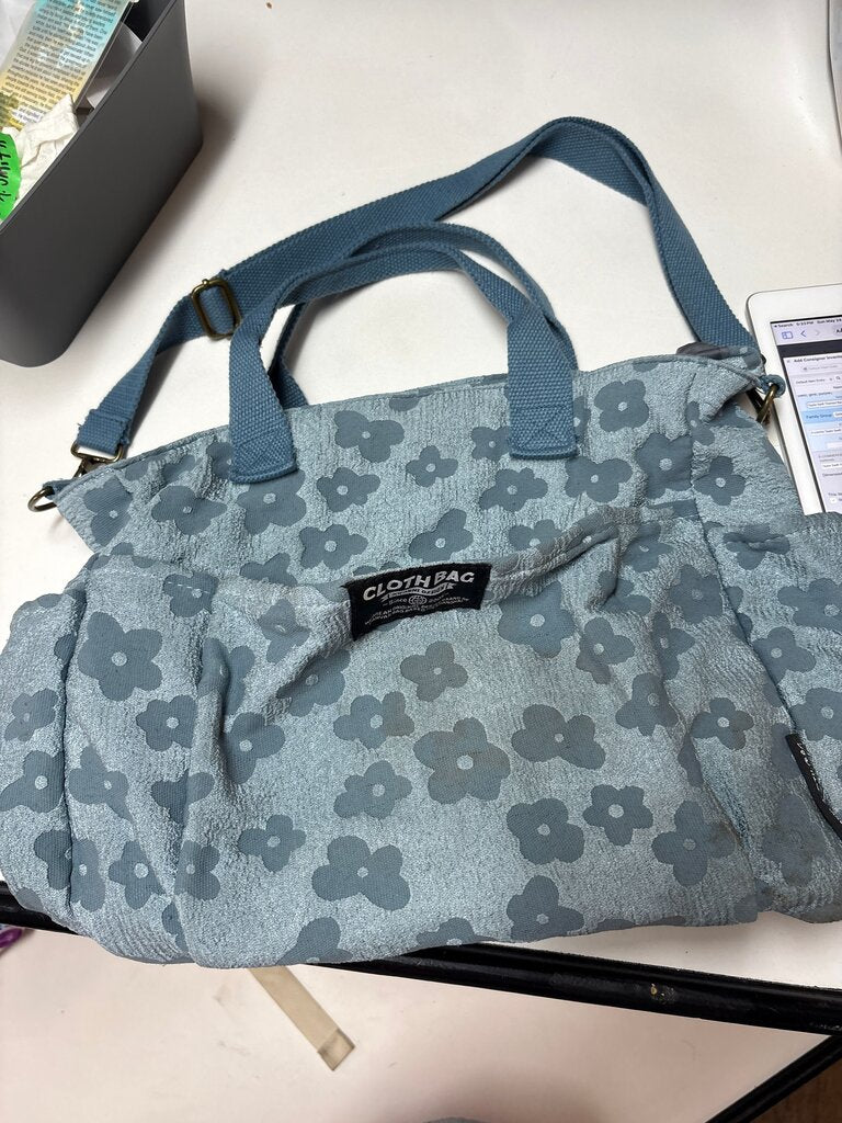 Blue Floral Cloth Bag