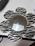 Zebra Print Flower Shaped Decorative Mirror