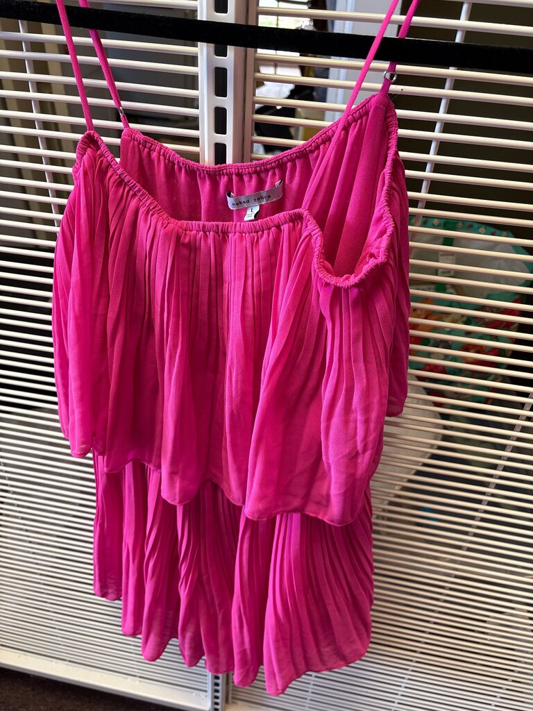 Naked Zebra Pink Pleated Dress