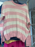 Pink and White Striped Sweater