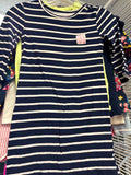 Navy and White Striped Dress