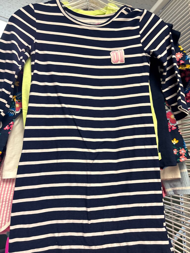 Navy and White Striped Dress