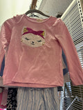Girls' Pink Cat Long Sleeve Shirt