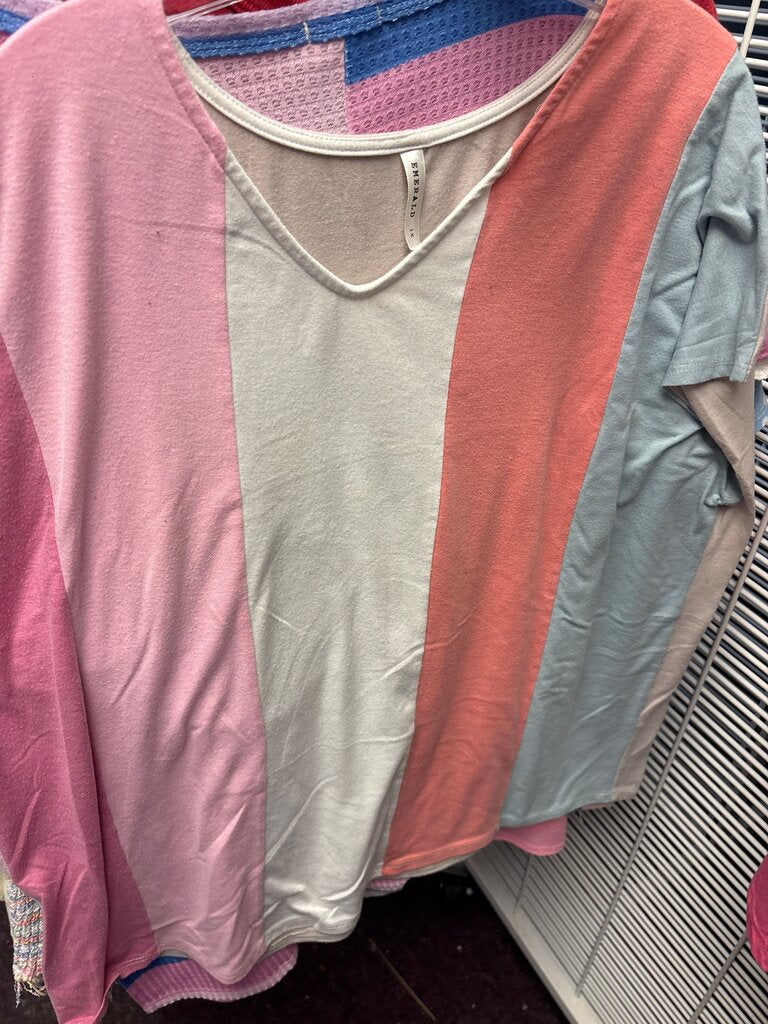 Color Block Short Sleeve Top