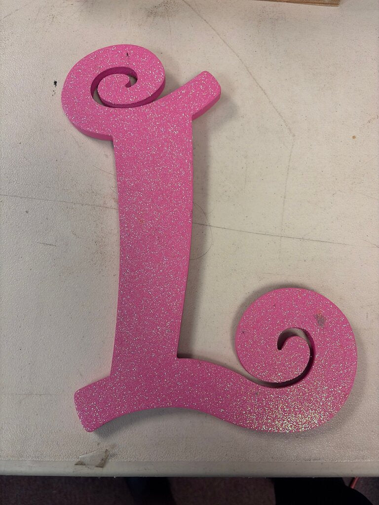 Sparkly Pink Letter L Decoration