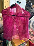 Lily White Magenta Polka Dot Blouse