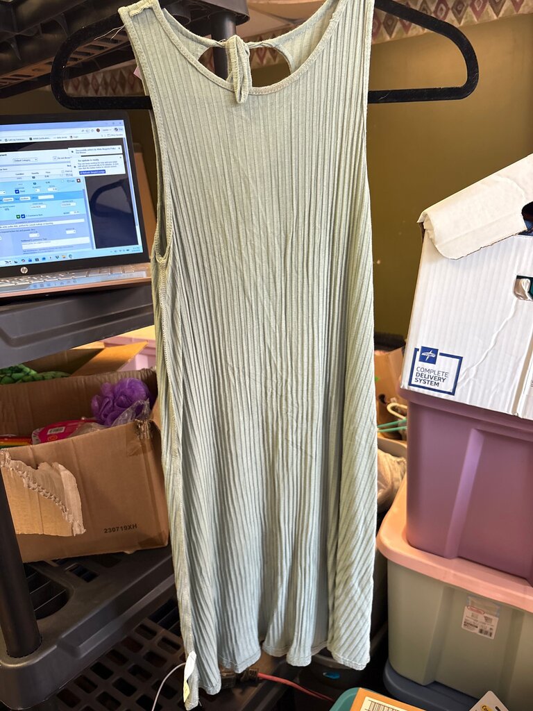 Light Green Ribbed Dress