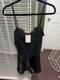 Lace and Satin Black Camisole