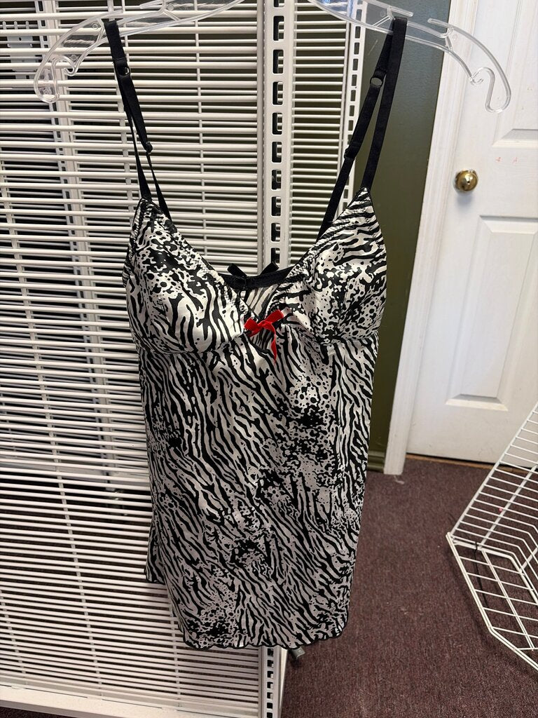 Black and White Zebra Print Slip Dress