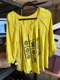 Yellow Embroidered Blouse