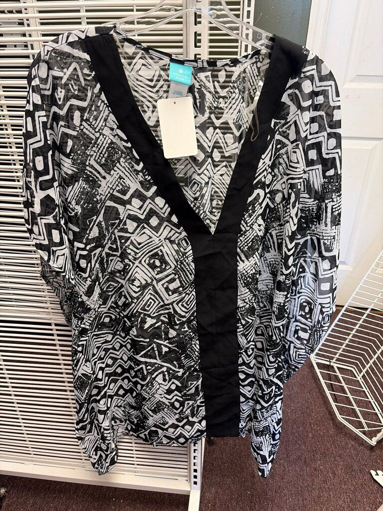 Black and White Patterned Blouse