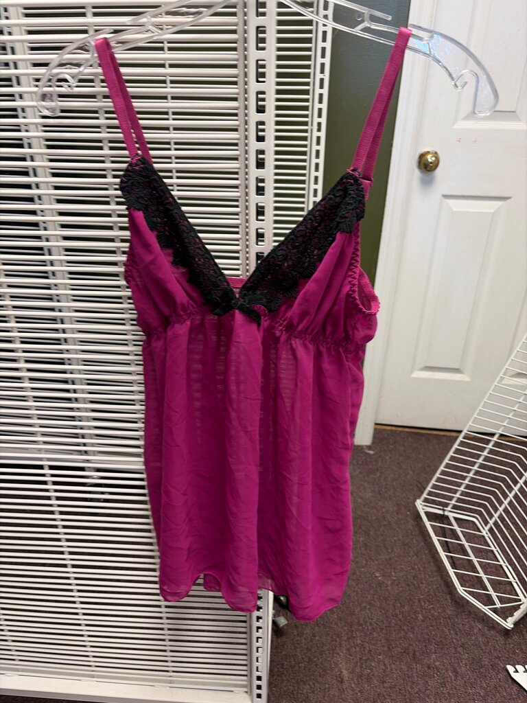 Lace Trim Pink Nightgown