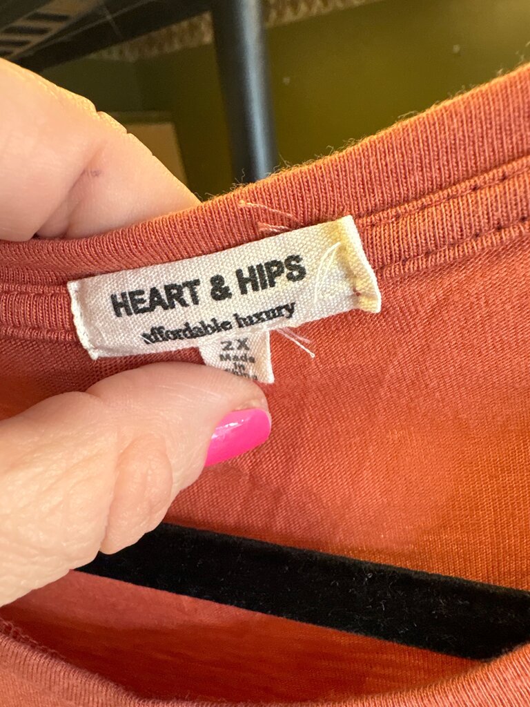 Heart & Hips Women's Casual Orange Top