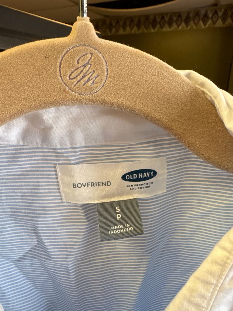 Old Navy Boyfriend Blue Striped Shirt