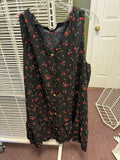 Floral Black Button-Up Dress