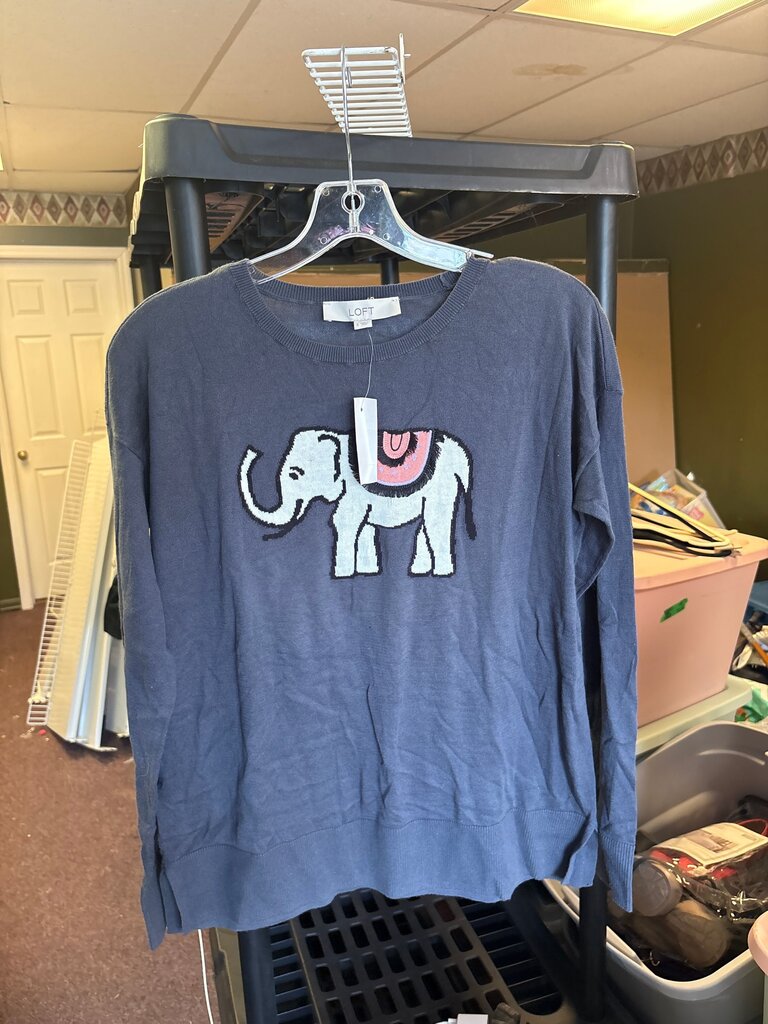 LOFT Women's Elephant Graphic Sweater