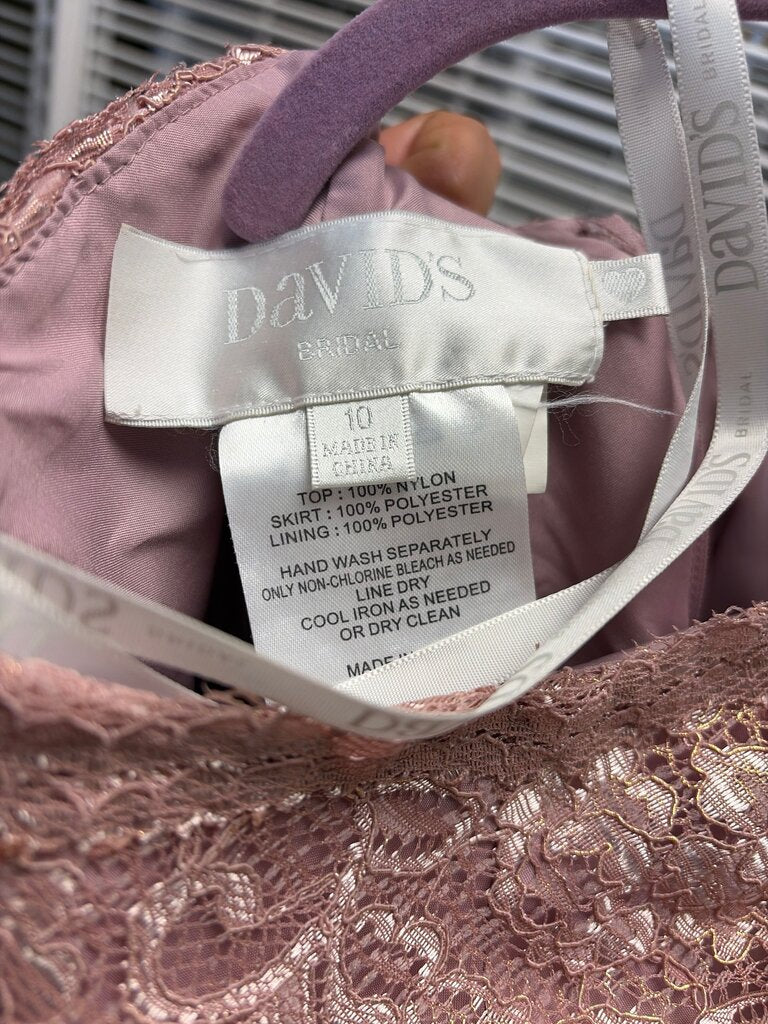 David's Bridal Pink Lace Dress