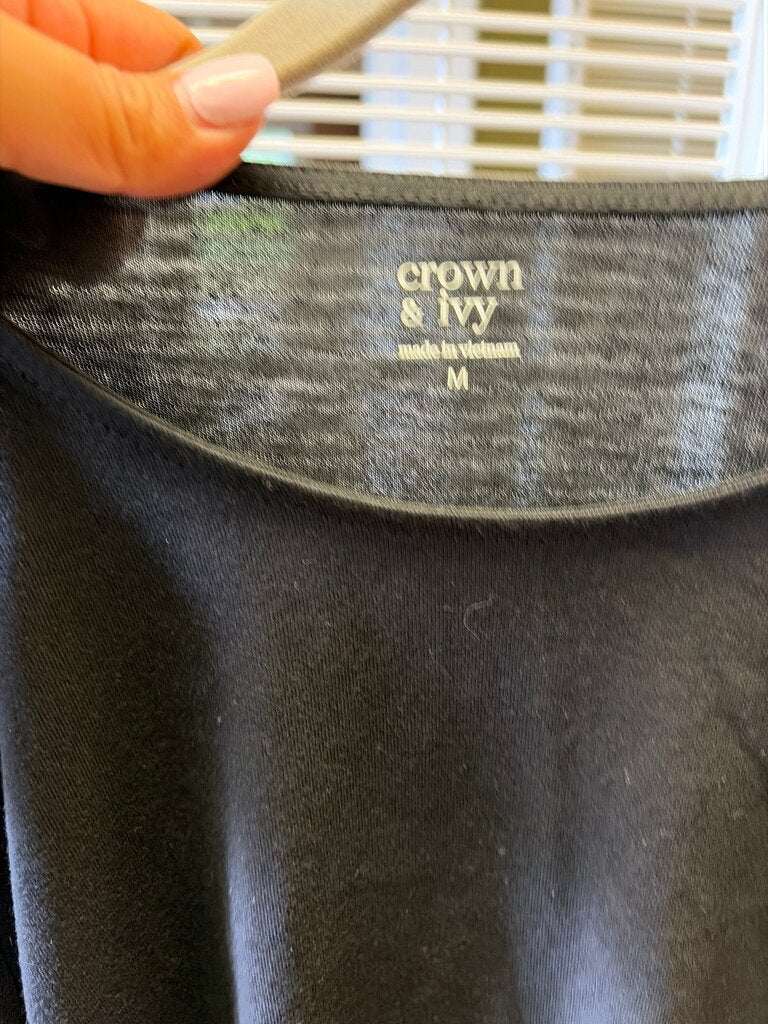 Crown & Ivy Black Long Sleeve Top