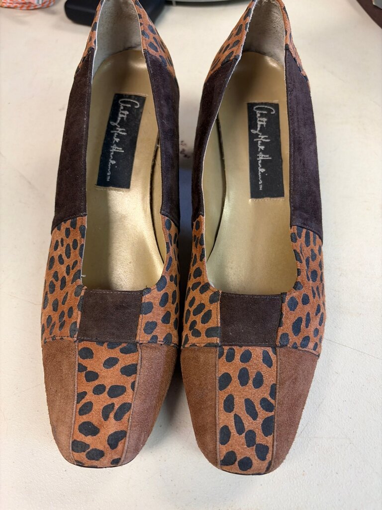 Animal Print Suede Heels