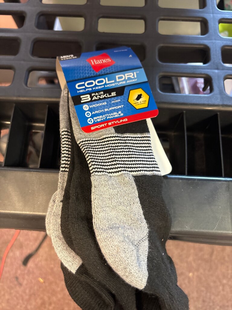 Hanes Cool Dri Ankle Socks 3 Pack