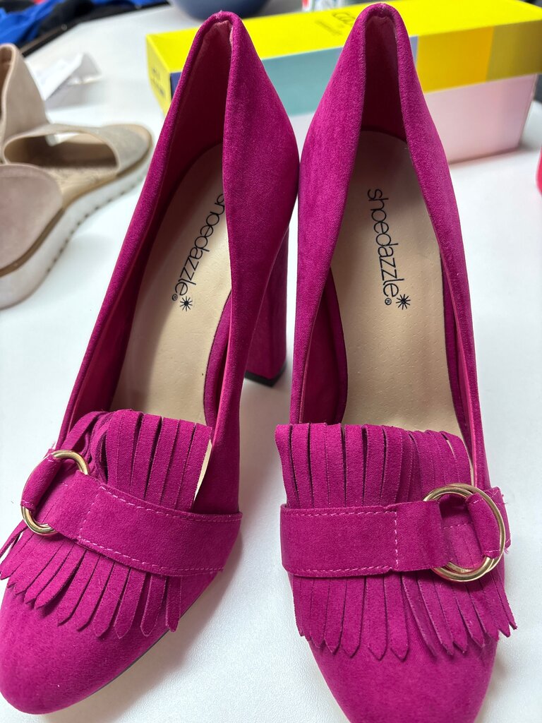 ShoeDazzle Pink Suede High Heels