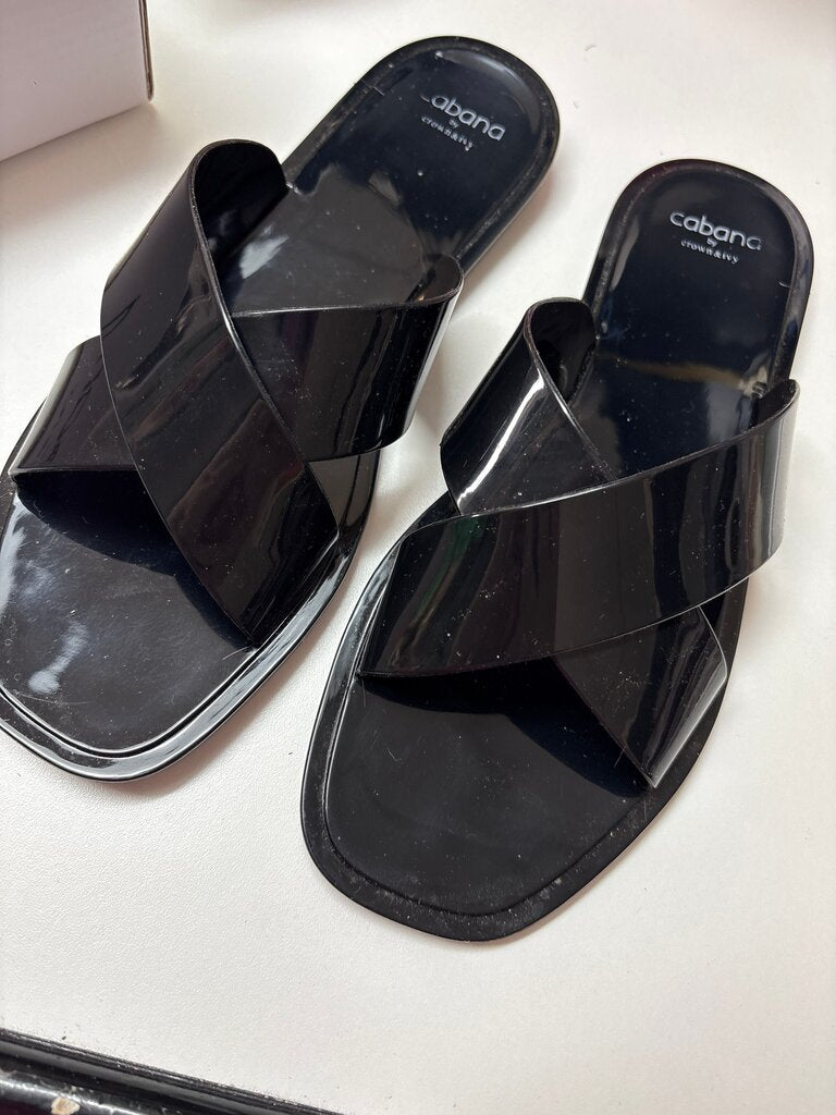 Cabana Black Slip-On Sandals