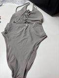 Women's Gray One-Piece Swimsuit