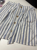 Striped Button Front Skirt