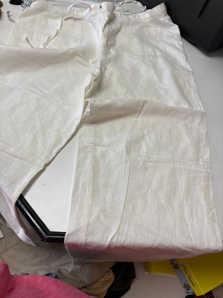 Liz Claiborne Women's White Linen Blend Pants