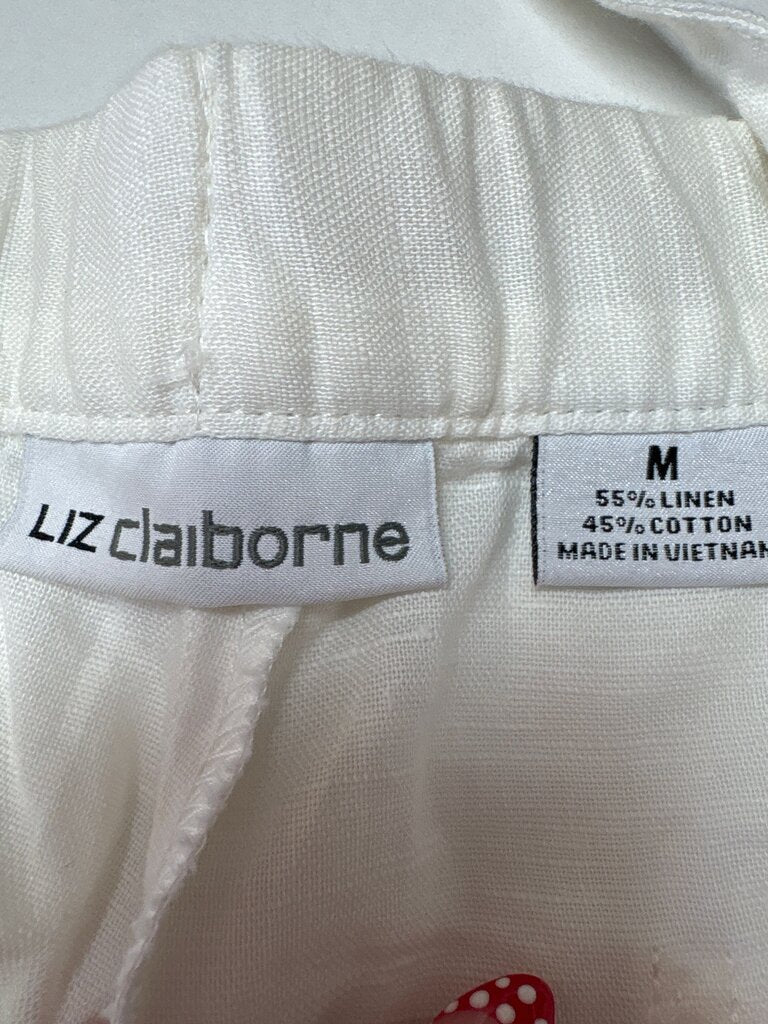 Liz Claiborne Women's White Linen Blend Pants