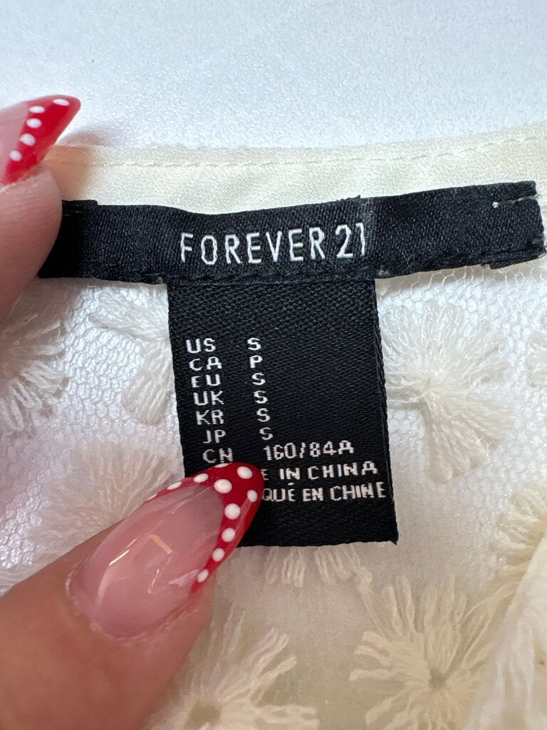 Forever 21 Cream Lace Top