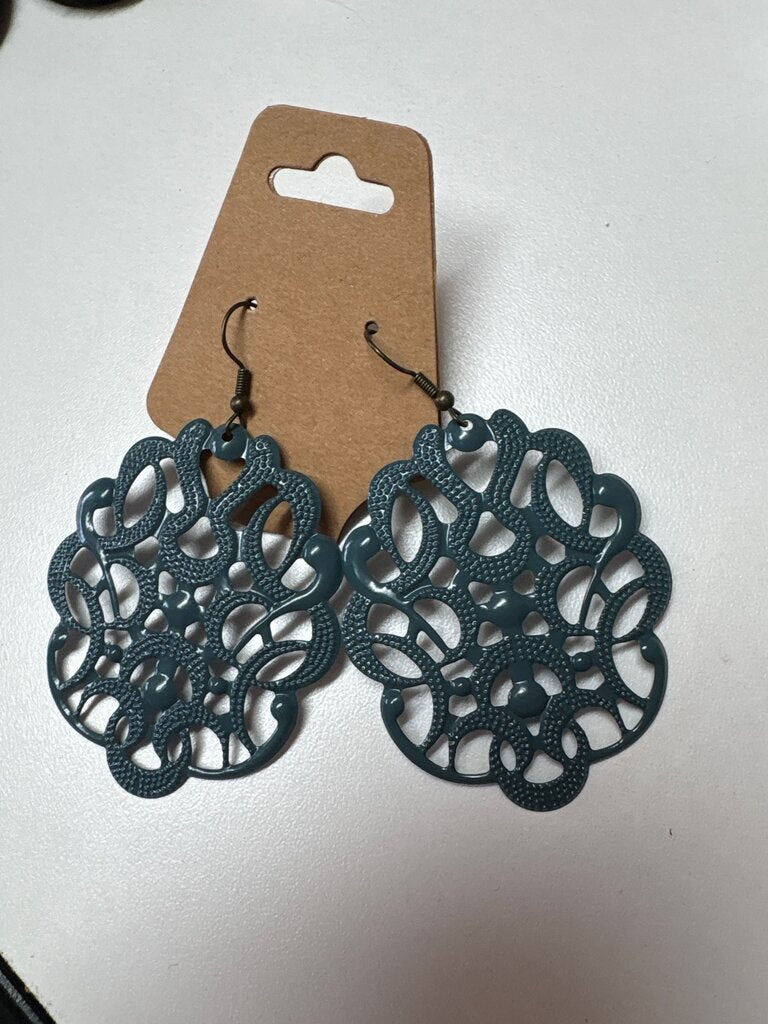 Teal Decorative Earrings