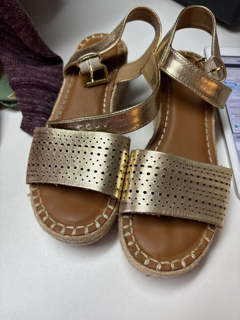 Gold Perforated Sandals