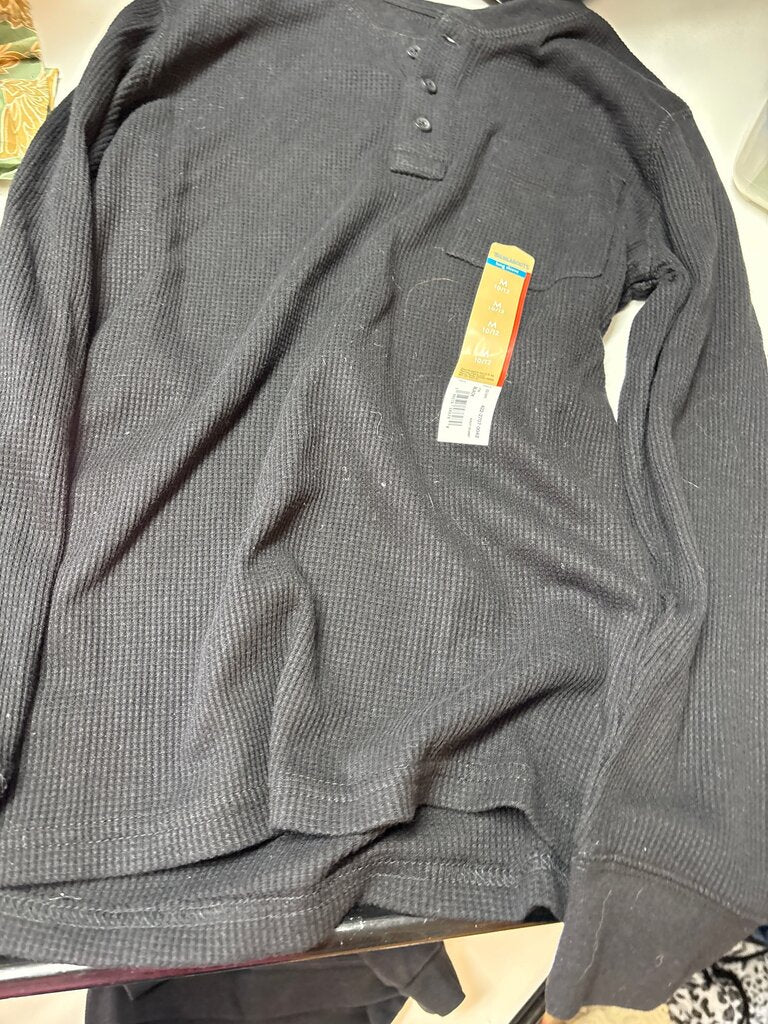 Men's Long Sleeve Waffle Knit Henley Top