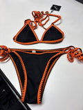 Black and Orange Bikini Set