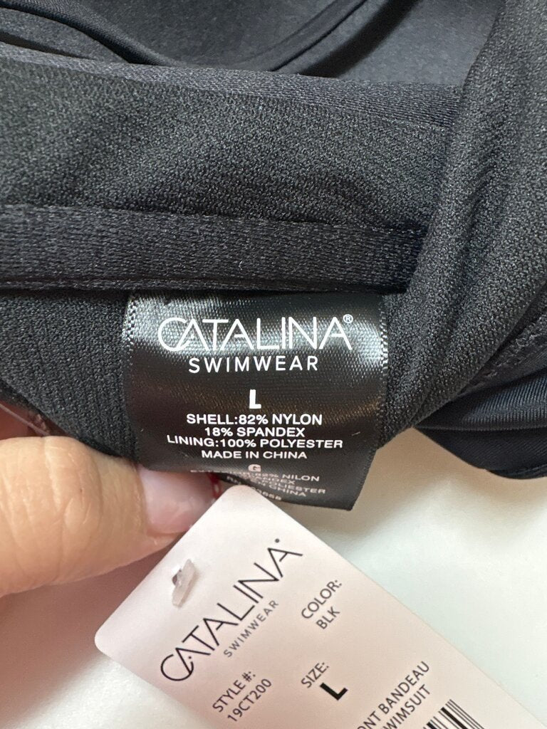 Catalina Black Bandeau Swimsuit