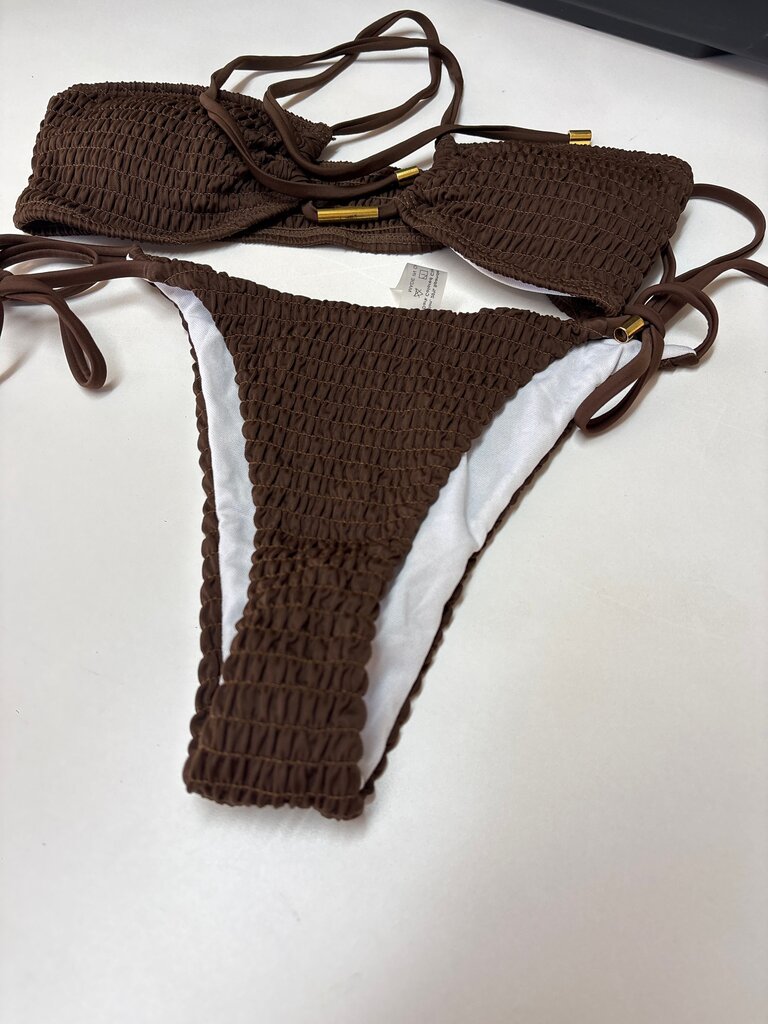 Blue and Black Women's Swimwear