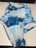 Abstract Blue Marble One-Piece Swimsuit