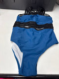 Women's Blue Strappy One-Piece Swimsuit