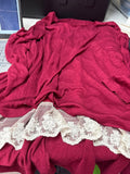 Maroon Lace Trim Women’s Top
