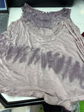 Lace Trimmed Tie-Dye Tank Top