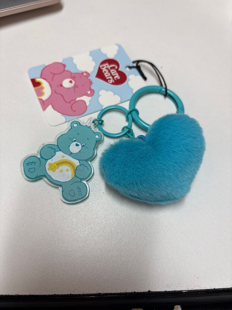 Care Bears Plush Keychain with Heart Charm